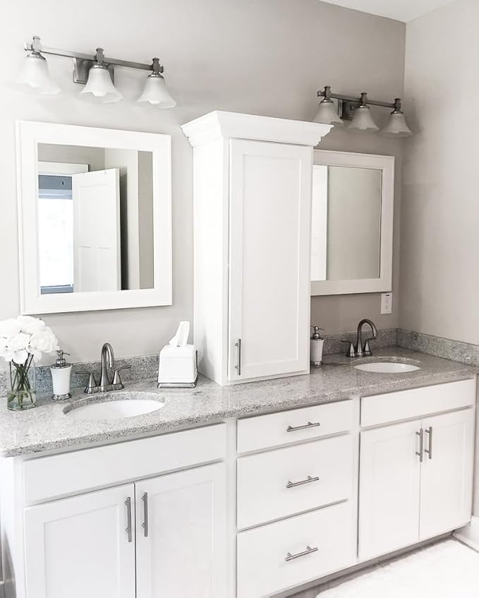 Frame My Mirror White Framed Mirror, 24" x 36" Mirror for Bathroom, Wood Frame, True Reflections Glass, White Finish, Porter Design, Hangs Horizontally or Vertically, Made in USA