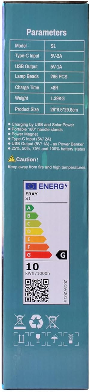 ERAY Rechargeable Work Light with Remote Control and Stand,15000mAh Battery 10000LM Worklight, Portable Solar Camping Lights, IP66 4 Lighting Modes Work Lights for Outdoor Emergency Car Repairing