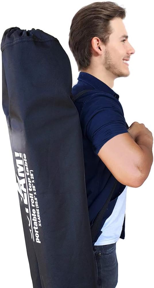 GoTEAM! Portable Heavy Duty Aluminum Roll-Top Table, Camping/Tailgating/Beach Instant Table with Carry Bag (X-Large)