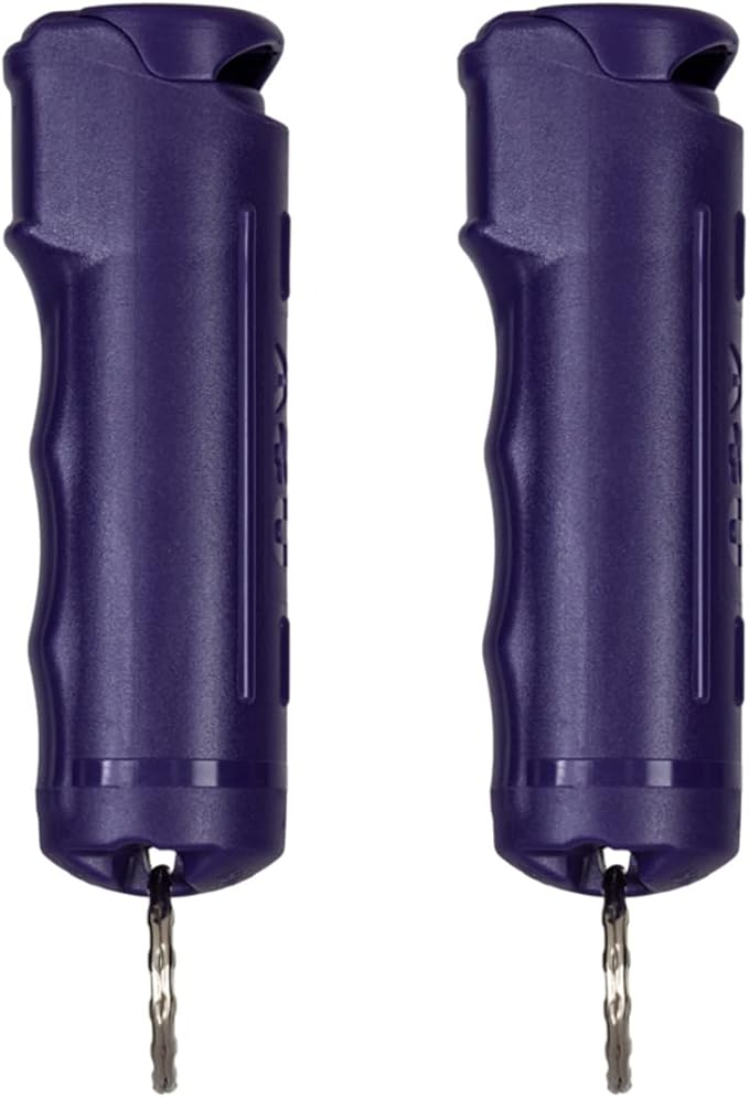 Police Magnum Keychain Pepper Spray Flip Top Safety 2 Pack 1/2oz - Maximum Heat Strength OC with Dye - Tactical Small Compact Case Holder - for Women & Men's Self Defense - Made in The USA