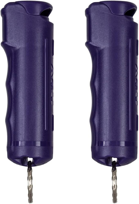 Police Magnum Keychain Pepper Spray Flip Top Safety 2 Pack 1/2oz - Maximum Heat Strength OC with Dye - Tactical Small Compact Case Holder - for Women & Men's Self Defense - Made in The USA