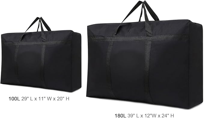 Canvas Extra Large Storage Bags Duffle Bags Organizer Bags for Space Saving Moving Storage (100L, Green)