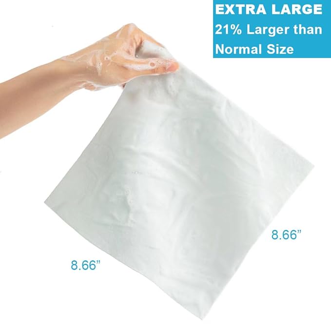 HYGIENJOY-21% Larger,No Rinse Bathing Wipes for Adults-Rinse Free Bath Sponges,Soap Infused,Extra Thick and Dry Shower Wipes for Elderly,For Camping,Hiking,Post Surgery Must Haves, (75 counts)