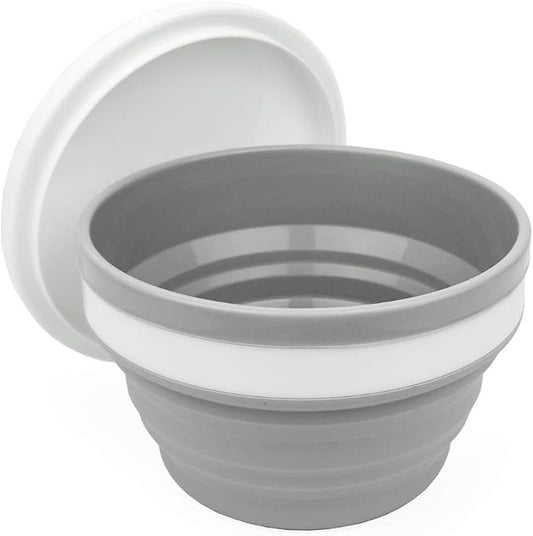 CARTINTS Silicone Collapsible Food Storage Containers with Lids Collapsible Containers Ideal for Travel and Camping, Hiking,32oz/950ml (Grey)