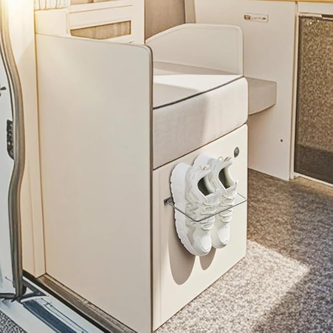 Foldable RV Shoe Rack - Wall Mounted Shoe Storage, Car Shoe Holder Space Saver, Hanging Shoe Organizer for Various Shoes in Camping RV Travel, 2 Pack.