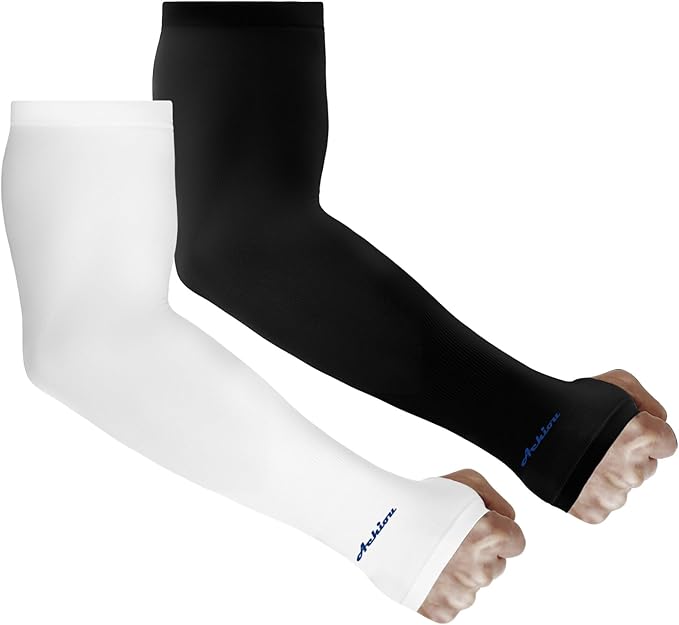Achiou Arm Sun Sleeves Compression UV Protection Cooling for Men Women Summer Sunblock Basketball Football, Cover Arms Tattoo
