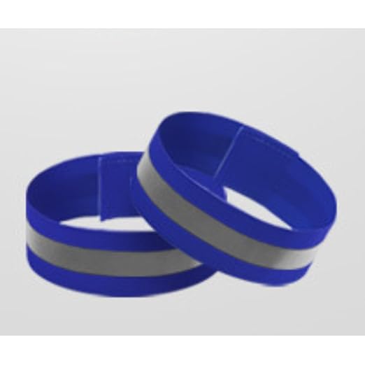 4PCS Reflective Wrist Strap 4x1.5cm Safety Gear Reflective Wristbands High Visibility Bike Ankle Bands Reflector Armband Self-Adhesive Reflective Bands for Walking,Night Sports Royal Blue