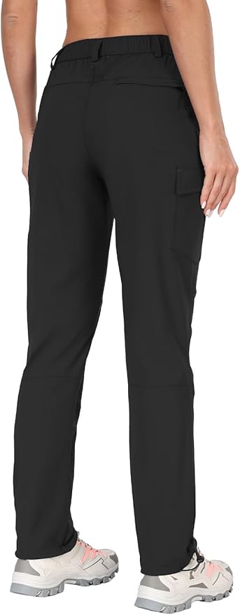 GymBrave Women's Hiking Cargo Pants Quick Dry Outdoor Camping Capris Water Resistant UPF 50 with Zipper Pockets