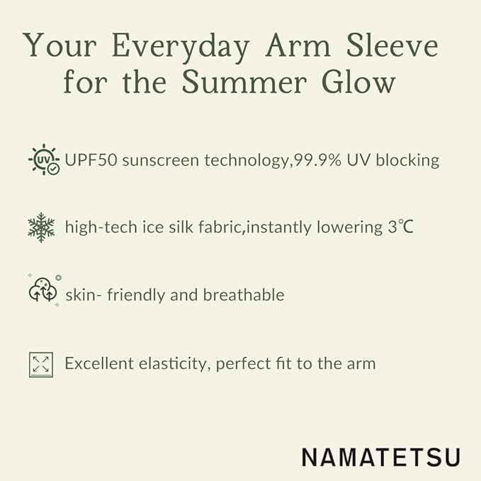 Ice Silk Cooling Sun Protection UPF50 UV-resistance Compression Arm Sleeve Warmer Lightweight