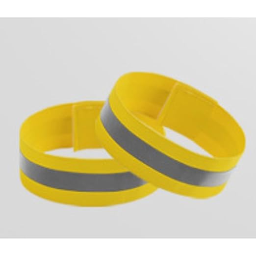 4PCS Reflective Wrist Strap 4x1.5cm Running Safety Gear Reflective Wristbands High Visibility Bike Ankle Bands Reflector Armband Self-Adhesive Reflective Bands for Walking,Night Sports Golden