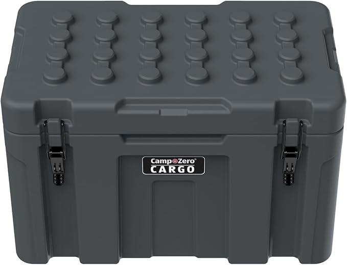 CAMP-ZERO Premium 78L Cargo & Equipment Storage Case with Coated Stainless Steel Latching and Locking System (Grey)