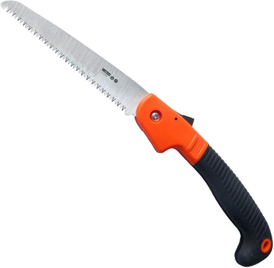 Edward Tools 7” Folding Saw - Heavy Duty Harden Triple Razor Tooth Steel - Hand Saw for Camping, Pruning, Backpacking, Survival, Outdoors, Gardening, Trees - Foldable Safety Sheath