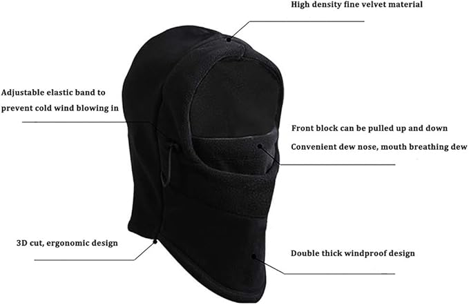 Balaclava Ski Mask 2 Pcs - Windproof Warmer Fleece Adjustable Winter Mask for Men Women