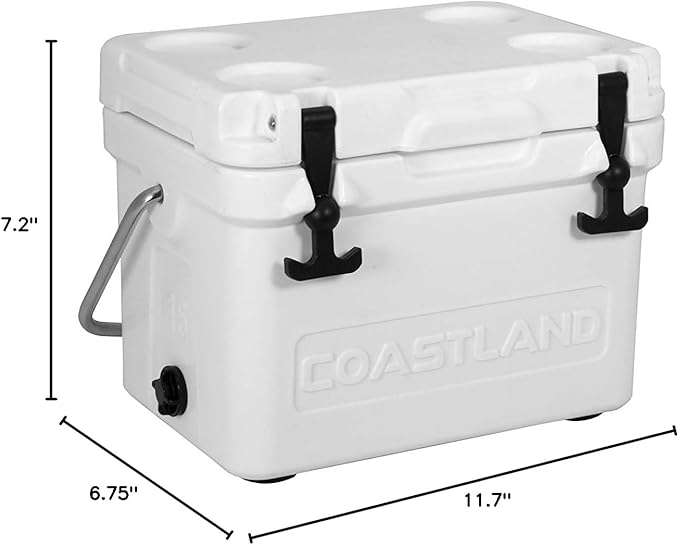 Coastland Bay Series Cooler Premium Everyday Use Insulated Rotomolded Cooler, Small Ice Chest for Tight Spaces, Soccer Games, & Tailgates
