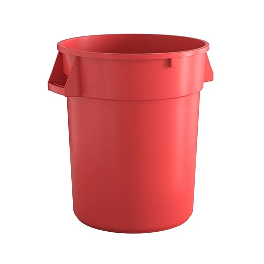 32 Gallon Red Round Commercial Trash Can