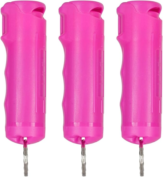 Police Magnum Keychain Pepper Spray Flip Top Safety 3 Pack 1/2oz- Maximum Heat Strength OC with Dye- Tactical Small Compact Case- for Women & Men's Self Defense- Made in The USA