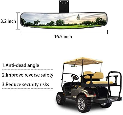 10L0L Panoramic Convex Golf Cart Mirror for Yamaha, EZGO, Club Car, Golf Cart Rear View Mirror