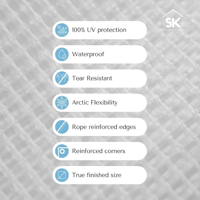 16 Mil Clear Poly Heavy Duty Tarp with Fiber Reinforcement - True Size Tarps with UV Protection, Tear Resistance, Flexibility, Reinforced Corners 30x40