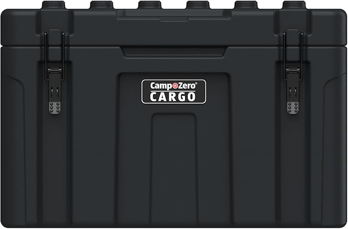 CAMP-ZERO Premium 78L Cargo & Equipment Storage Case with Coated Stainless Steel Latching and Locking System (Black)