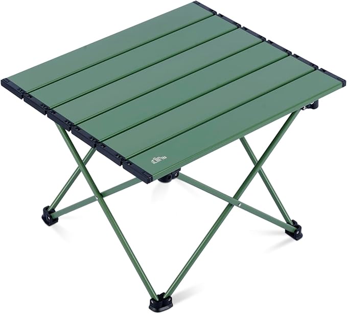 iClimb Ultralight Compact Camping Folding Table with Carry Bag (Green - S)