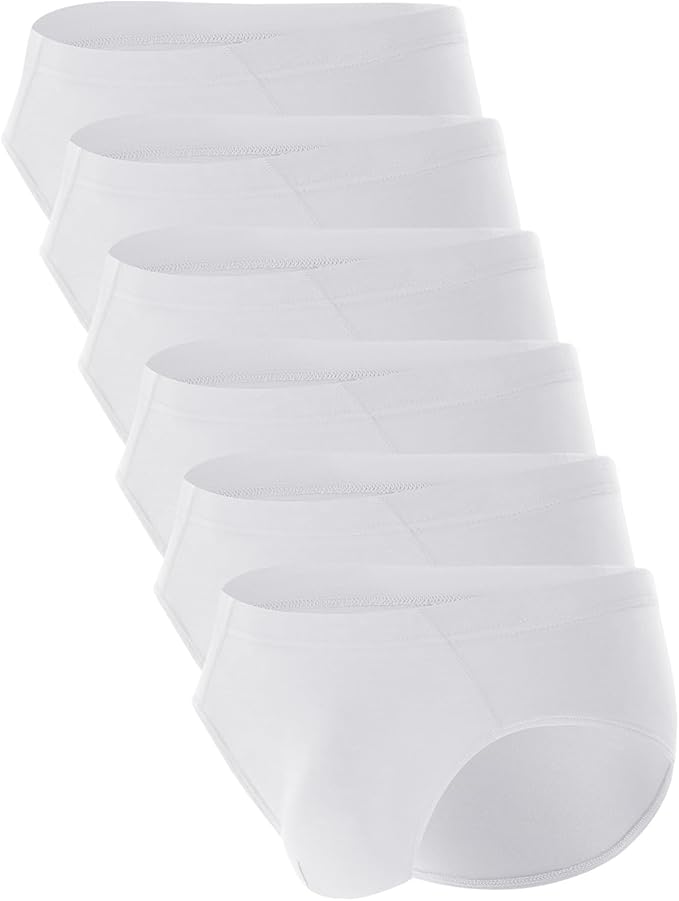 BAMBOO COOL Men's Underwear Briefs Fabric Covered Waistband Underwear Breathable Briefs with 3D Pouch Tagless Panties for Men