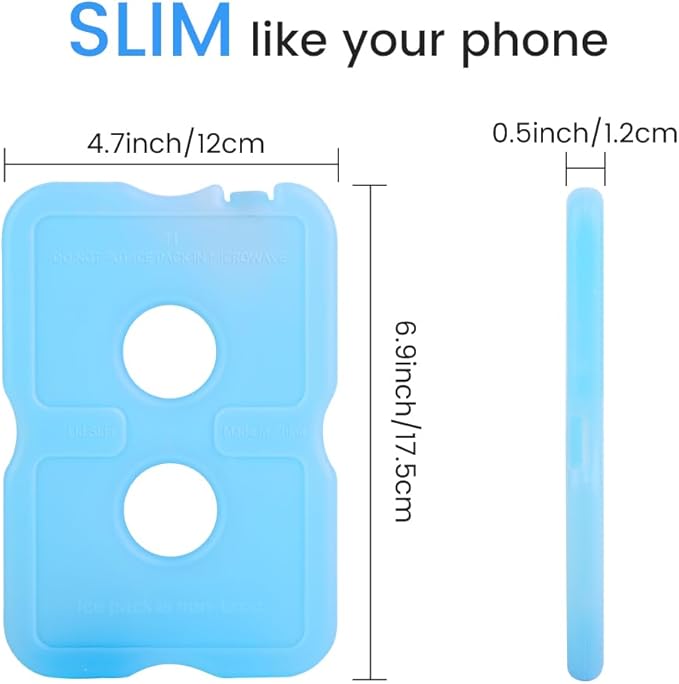 4/8 Pack Ice Packs for Lunch Boxes & Coolers, Slim Reusable Lunchbox Cooler for Women, Quick Freeze Space Saving Freezer Icepack, Long-Lasting Picnic Accessories Small Cold Pack, Travel Essentials