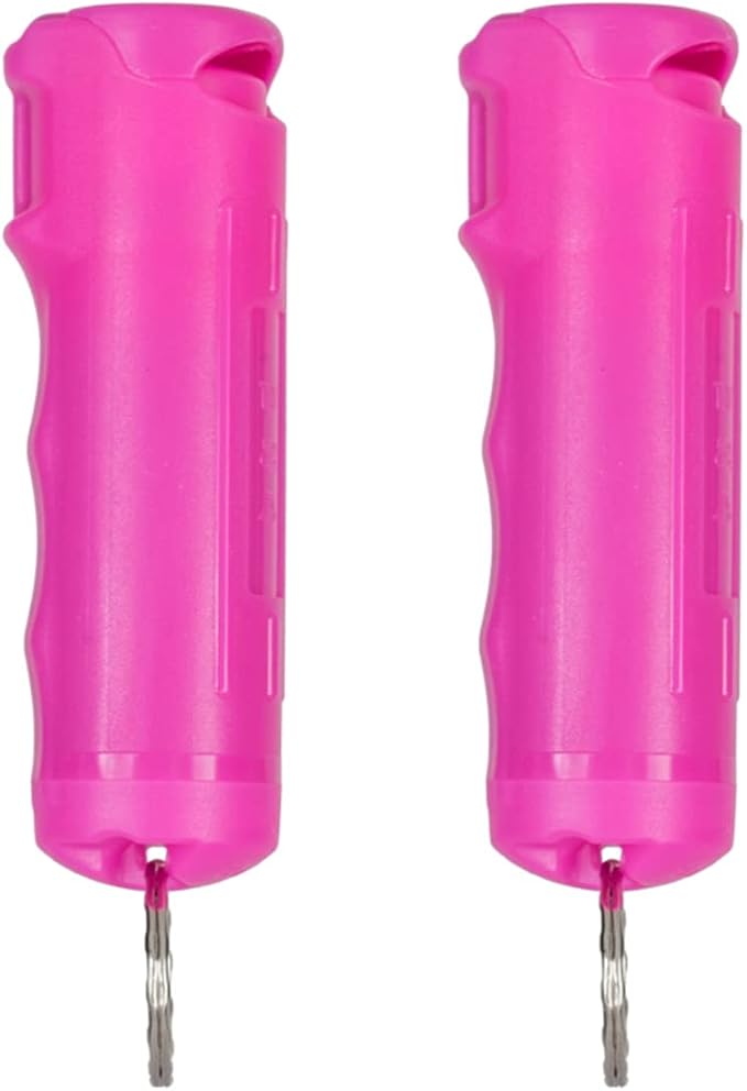 Police Magnum Keychain Pepper Spray Flip Top Safety 2 Pack 1/2oz - Maximum Heat Strength OC with Dye - Tactical Small Compact Case Holder - for Women & Men's Self Defense - Made in The USA