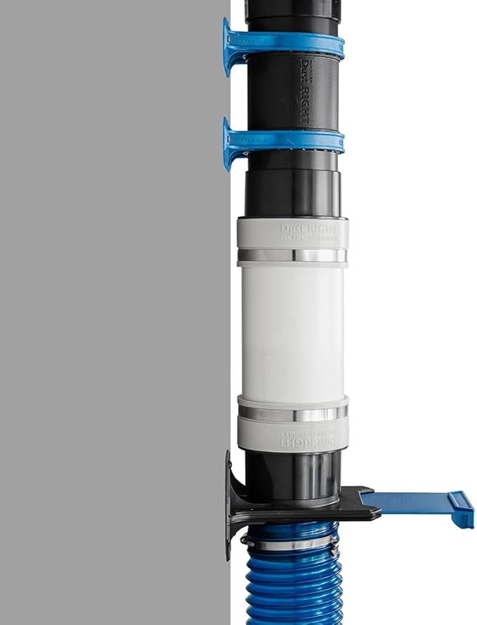 4'' To 4'' Ready-Mount Self Cleaning Blast Gate - Durable Polymer Dust Blast Gate w/Integral Bracket - Max Airflow, Easy Wall Mount Blast Gate - Ideal for Woodworking Dust Collection System