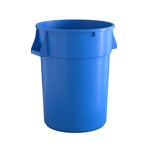 44 Gallon Blue Round Commercial Trash Can