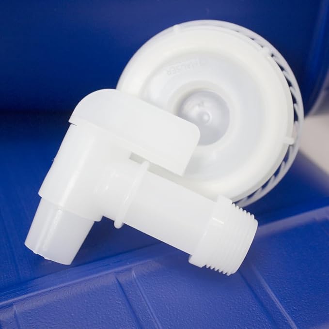 5-Gallon Stackable Water Storage Containers, 5 Gallons Tanks w/2 Lids + 1 Spigot, Easy Fill, Survial Supply Emergency Water Storage for Camping and Disaster Preparedness, RV, (1Tank)