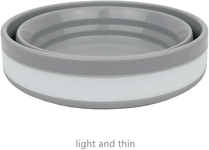 CARTINTS Silicone Collapsible Food Storage Containers with Lids Collapsible Containers Ideal for Travel and Camping, Hiking,32oz/950ml (Grey)