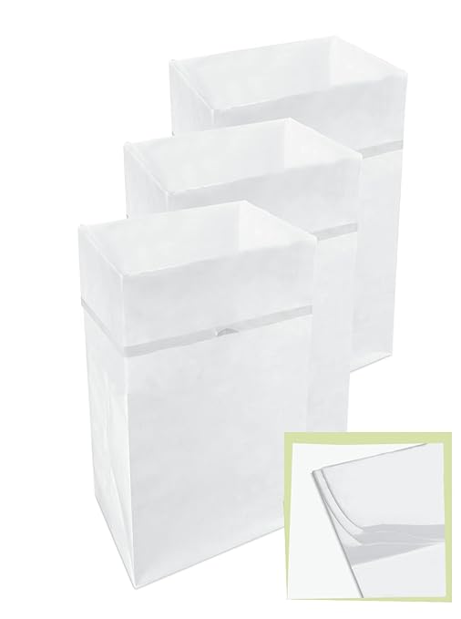 30 Gallon Multi-Liner Disposable Trash Cans (3-Pack) with Fitted Trash Bags - Reusable Garbage and Recycling Bins for Parties, Events, and More (White - 17" Height x 14" Width x 30" Depth)