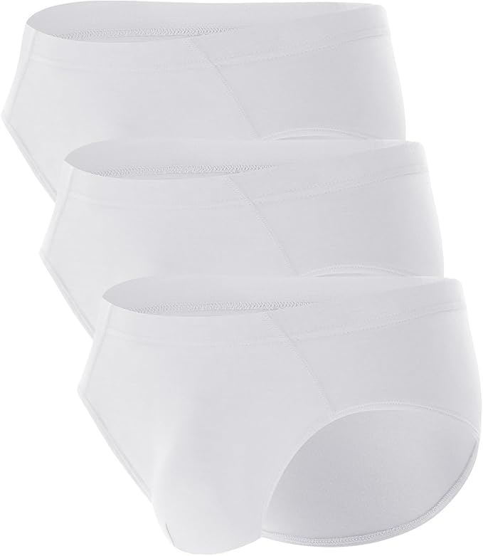 BAMBOO COOL Men's Underwear Briefs Fabric Covered Waistband Underwear Breathable Briefs with 3D Pouch Tagless Panties for Men