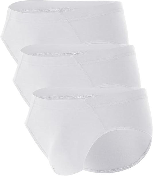 BAMBOO COOL Men's Underwear Briefs Fabric Covered Waistband Underwear Breathable Briefs with 3D Pouch Tagless Panties for Men