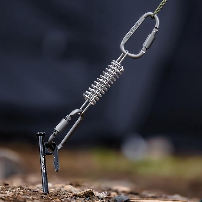 10PCS Tent Spring Buckle, 304 Stainless Steel Porch Swing Springs Heavy Duty, Windproof Tarp Springs, Rope Spring for Awning, Dog Chain Tension Springs, Sun Sail Shades Springs Tension