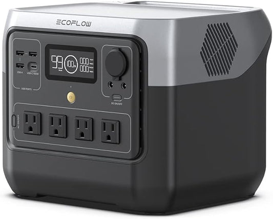 EF ECOFLOW Portable Power Station RIVER 2 Pro, 768Wh LiFePO4 Battery, 70 Min Fast Charging, 4X800W (X-Boost 1600W) AC Outlets, Solar Generator for Outdoor Camping/RVs/Home Use Black