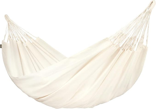 LA Siesta Brisa Classic Hammock, Handmade, Weather-Resistant, Tear-Resistant Hammock for Indoor & Outdoor Relaxation, Size-Double - Vanilla