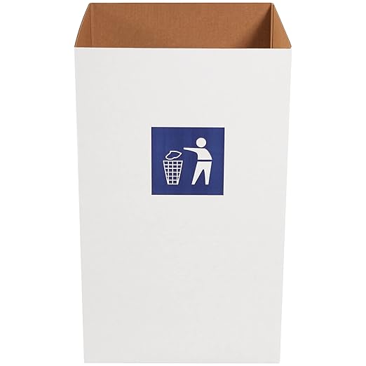 Aviditi Cardboard Trash Cans and Recycling Bins, 50 Gallon 18" L x 18" W x 36" H (10-Pack) Reusable or Disposable Pop Up Garbage Boxes for Parties, Outdoor Events, Heavy Duty, Waste