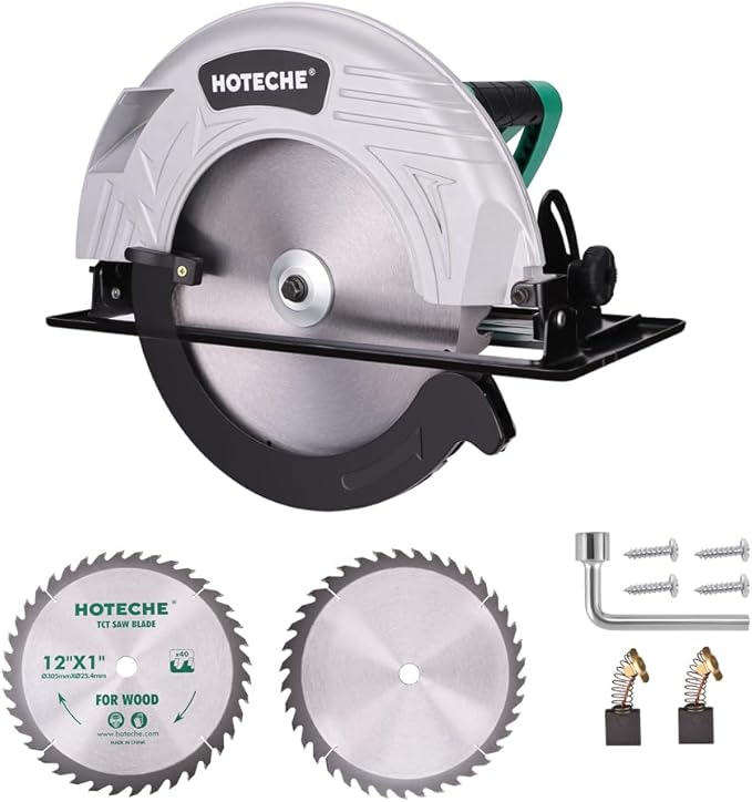 Hoteche 12-Inch Circular Saw 4-HP Compact Portable Table Saw with Saw Blade for Desktop Use