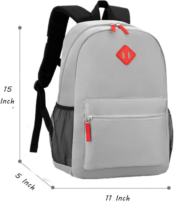 Preschool Backpack Kindergarten Toddler School Backpacks Primary School Backpack for Boys and Girls with Chest Buckle (Set Light Grey, Medium-15 H)