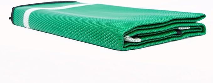 5x7 Green Outdoor RV Mat – Extra Thick 5mm Recycled Poly Rug – Heavy-Duty, Anti-Fatigue Standing, Reversible – Luxury Camp Mat for Beach, Outdoor Shower/Bath (Green NO Carry Bag, 5'x7')
