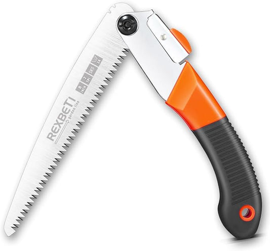 REXBETI Folding Saw - 8 Inch Blade for Wood & Dry Wood Pruning, Compact Design, SK-5 Steel