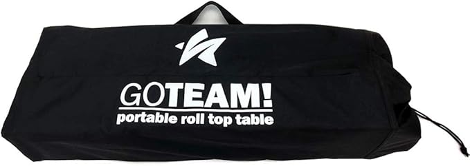 GoTEAM! Portable Heavy Duty Aluminum Roll-Top Table, Camping/Tailgating/Beach Instant Table with Carry Bag (X-Large)