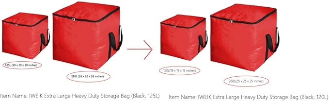 Extra Large Storage Bag (Red, 120L)