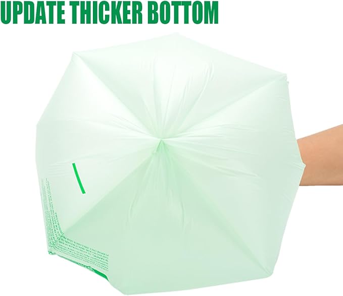 4-6 Gallon Flap Tie Compostable Trash Bags, 304 Count, Compost Bags Kitchen Trash Bags, Sturdy Biodegradable Garbage Bags Food Scrap Waste Bags, ASTM D6400, US BPI Certified