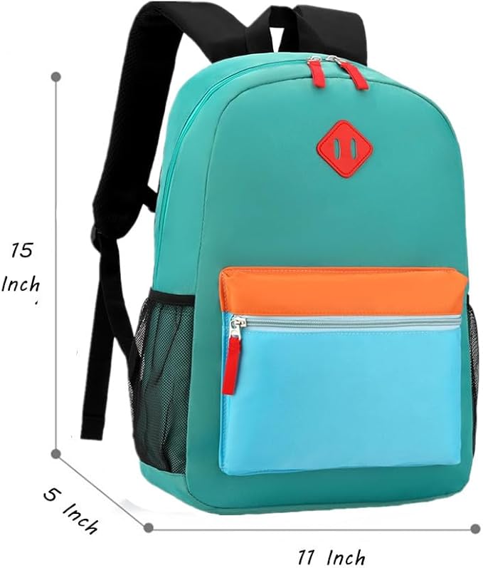 Kids Backpack Kindergarten Toddler School Backpacks 3-6 Years for Boys and Girls with Chest Buckle (Lake Green Blue, Medium-15 H)