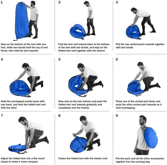 Pop Up Pod - Privacy Shower Tent, Dressing Room, or Portable Toilet Stall with Carry Bag for Camping, Beach, or Tailgate by Wakeman Outdoors (Blue)