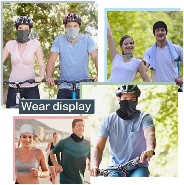 9-Pack UV Protection Face Masks & Cooling Neck Gaiter Breathable Sun Balaclava, Bandana, Head Scarf for Men & Women, Multi-Purpose for Outdoor Sports, Cycling, Running, Hiking