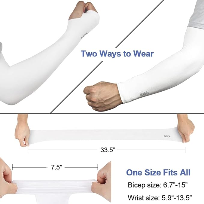beister 3/6 Pairs UV Cooling Arm Sleeves Sun Protection Unisex for Sports, Cycling, Golf, Running