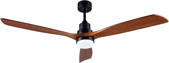 60” Ceiling Fan [with Lighting Remote], Indoor Outdoor Mute, Modern Wooden Ceiling Fan [with 3 Solid Wood Blades] for Patio, Living Room, Bedroom, Hallway.